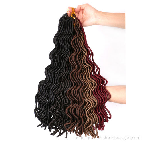Hot sell synthetic hair extensions curl  faux locs crochet hair dreadlock faux locs